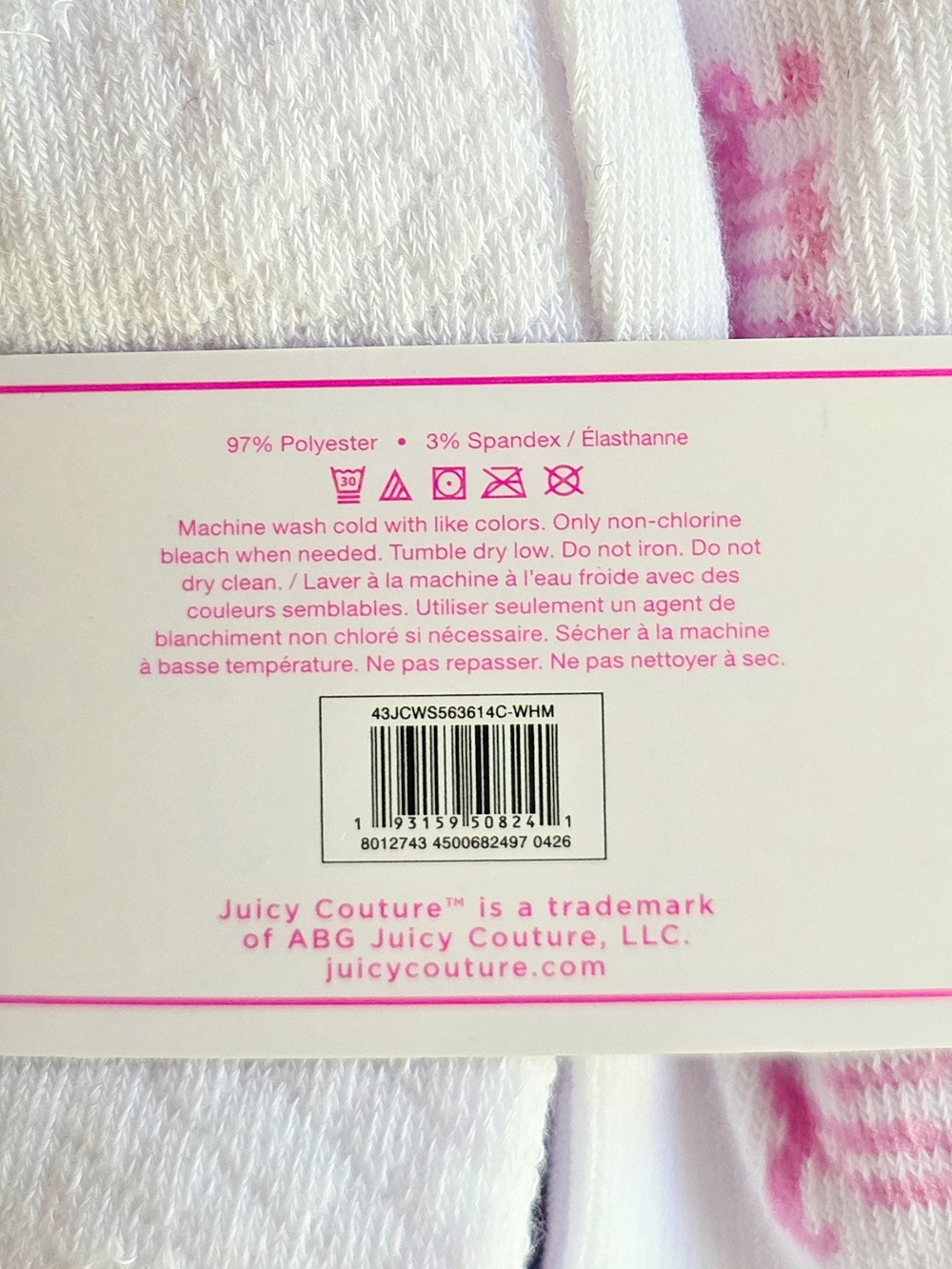 Juicy Couture - White Sport Cushioned Quarter Socks with Pink & Blue Trim - Picture 3 of 4